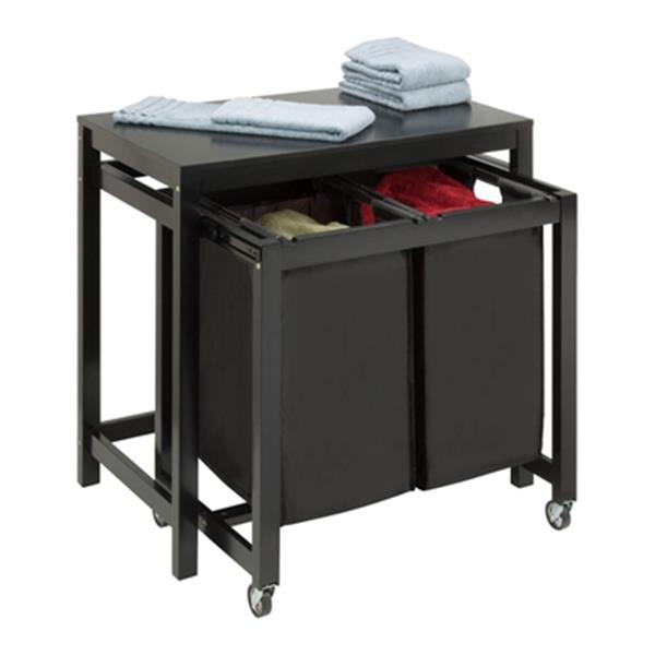 Honey Can Do Black Double Sorter Folding Table