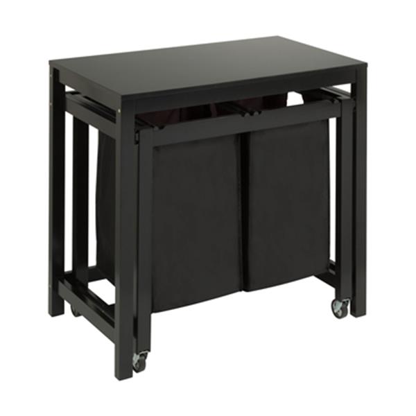 Honey Can Do Black Double Sorter Folding Table