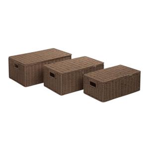 Honey Can Do Chocolate Brown Parchment Cord Basket Set