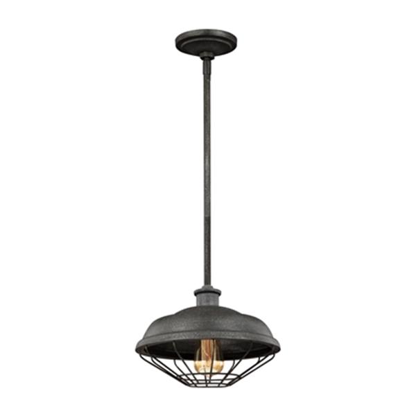 Generation Lighting Lennex Collection 12-in x 9-in Grey Mini Pendant Light