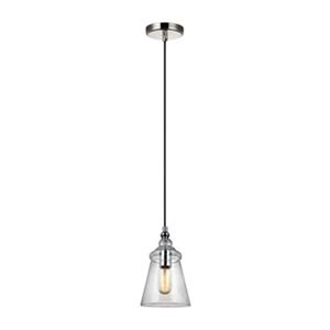 Feiss Loras Collection 5.75-in x 9.5-in Chrome Bell Mini Pendant Light