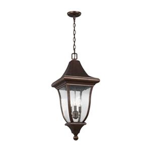 Feiss Oakmont Collection 12-in x 28.25-in Bronze Lantern 3-Light Pendant Light