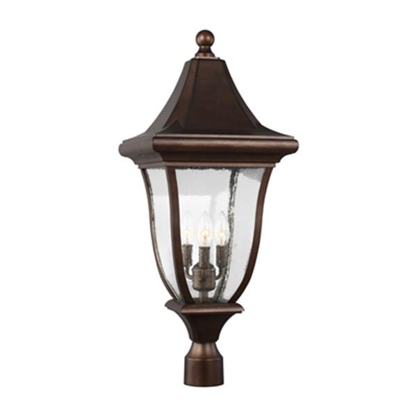 Feiss Oakmont 3-Light Patina Bronze Outdoor Post Lantern