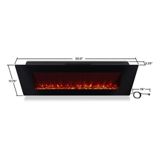 Real Flame DiNatale 50-in Wall-Mount Electric Fireplace in Black