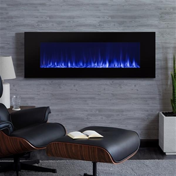 Real Flame DiNatale 50-in Wall-Mount Electric Fireplace in Black