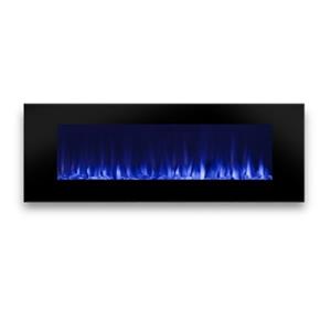 Real Flame DiNatale Wall-Mounted Electric Fireplace-17.8" x 50" -Black