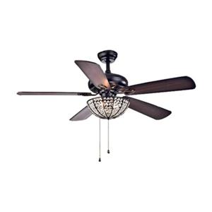 Warehouse of Tiffany Hannele 52-in Black 3-Light Ceiling Fan