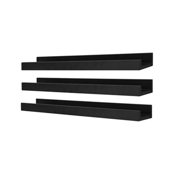 Kiera Grace 23-in x 4-in Black Edge Picture Frame Ledge Shelf (Set of 3)  FN00298-3INT