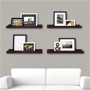 Kiera Grace 23-in x 4-in Espresso Edge Picture Frame Ledge Shelf (Set of 4)