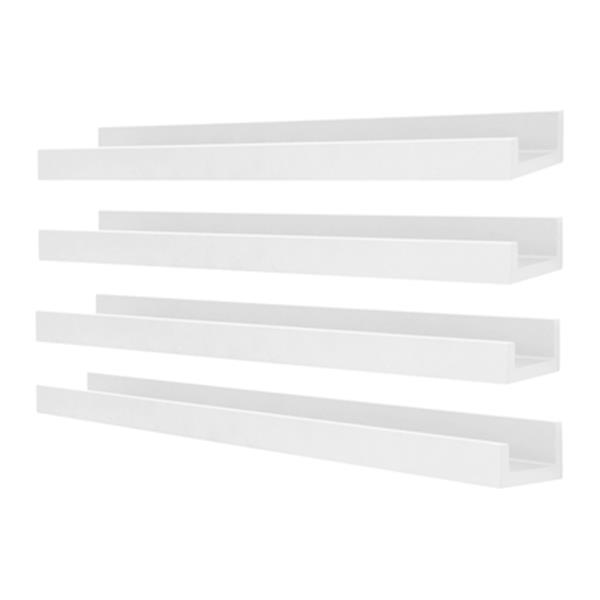 Kiera Grace 23-in x 4-in White Edge Picture Frame Ledge Shelf (Set of 4)