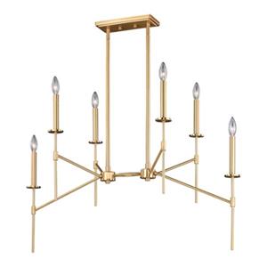 Cascadia Kedzi 6-Light Brass Mid-Century Modern Chandelier Island Light