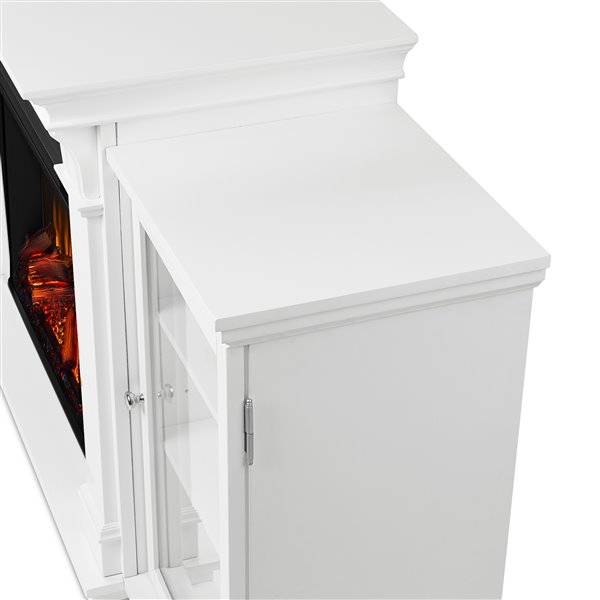 Real Flame Calie 67in Infrared Electric Fireplace TV Stand in White