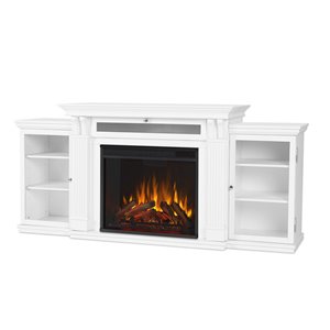 Real Flame Calie 67-in Infrared Electric Fireplace TV Stand in White