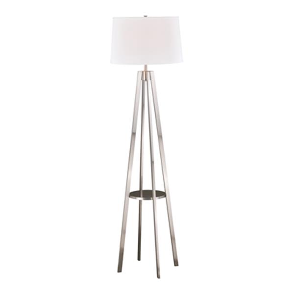 Cascadia Perkins Nickel Mid Century Modern Floor Lamp Drum Shade L0008 Rona Cascadia Perkins Nickel Mid Century, Mid Century Modern Floor Lamp Shades