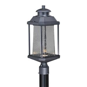 Cascadia Freeport 1-Light LED Dusk to Dawn Black Outdoor Post-Light