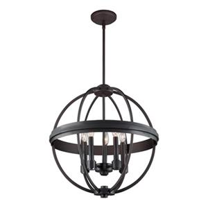 Artcraft Lighting Roxbury 19.5-in Oil Rubbed Bronze 5-Light Globe Chandelier