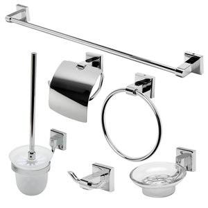 ALFI brand 6-Piece Chrome Bathroom Accessory Set