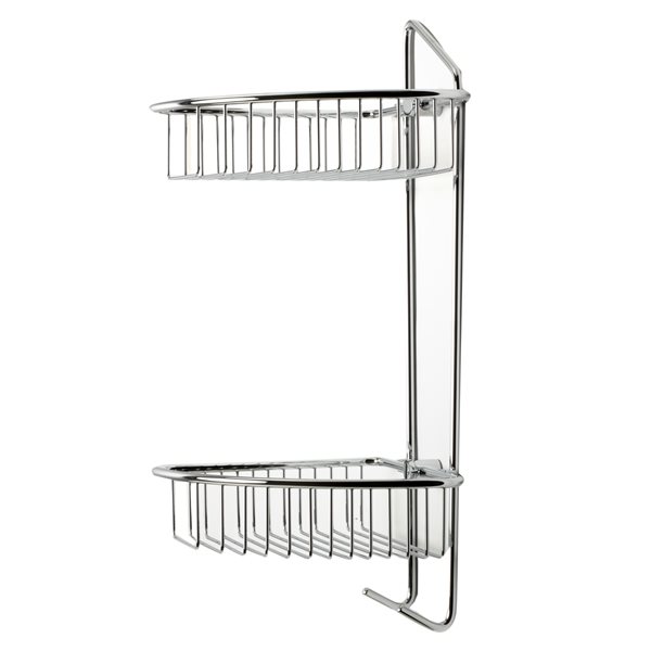 ALFI brand Corner Mounted Double Basket Shower Shelf