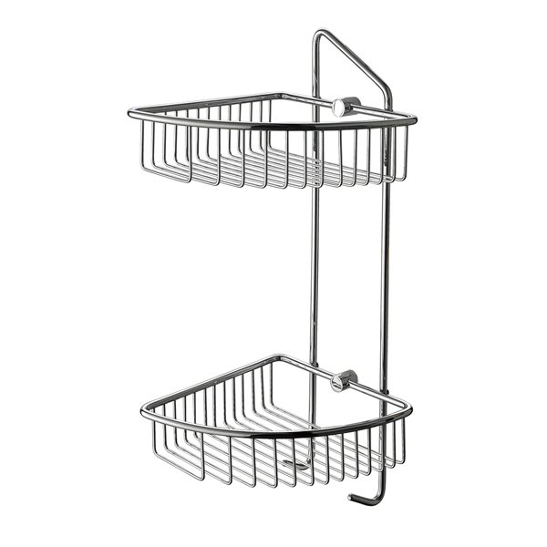 ALFI brand Corner Mounted Double Basket Shower Shelf