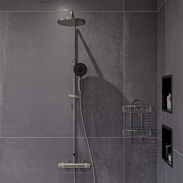 ALFI brand Wall Mounted Double Basket Shower Shelf