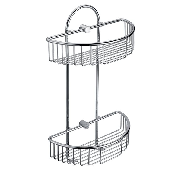 ALFI brand Wall Mounted Double Basket Shower Shelf
