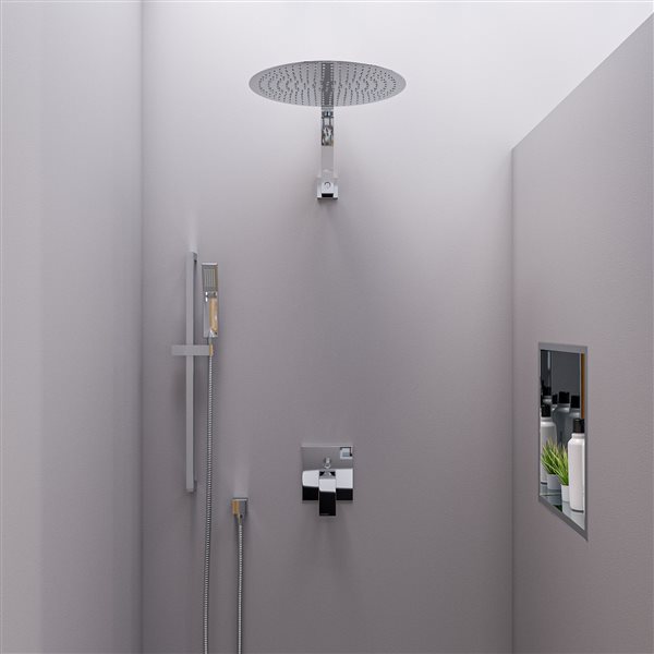 ALFI brand 12-in Square Raised Wall-Mounted Shower Arm,AB12G