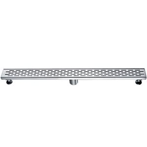 ALFI Brand Modern Stainless Steel Linear Shower Drain with Groove Holes