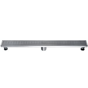 ALFI brand Modern Stainless Steel Linear Shower Drain with Groove Lines