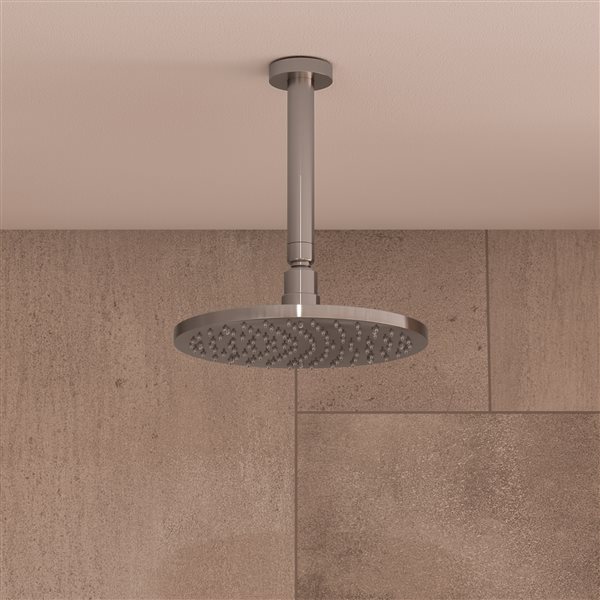 ALFI brand 7.88-in Brushed Nickel Round Multicolor LED Rain Shower Head