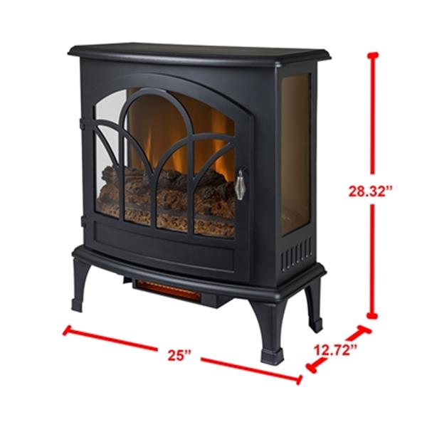 Muskoka Curved Front 28.32-in x 25-in Black Panoramic Stove EST-425T-10 ...