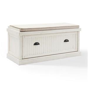 Crosley Furniture Seaside Distressed White Entryway Bench