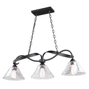 Cascadia Cinta 3-Light Bronze Linear Chandelier Island Pendant Light