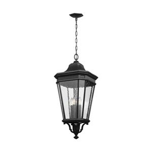 Feiss Cotswold Lane Collection 13.62-in x 31-in Black 4-Light Lantern Pendant Light
