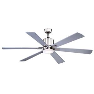 Cascadia Wheelock 60-in Nickel Ceiling Fan LED-Light Kit and Remote