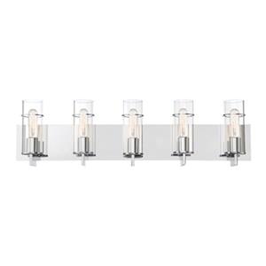 Eurofase Pista Chrome 5-Light Bathroom Vanity Light