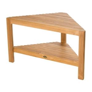 ARB Teak & Specialties Fiji Corner Shower Bench with Shelf - 18-in - Wood - Natural