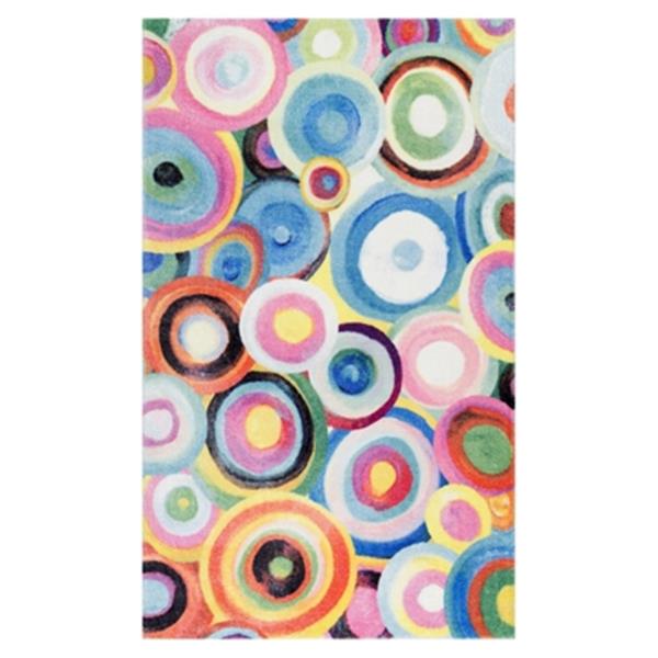 nuLOOM Abstract Ripples Wilhite Shaggy 6ft Round Multicolour Kids Area