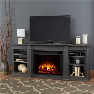 Real Flame Eliot Grand 81.12-in Infrared Electric Fireplace in Grey