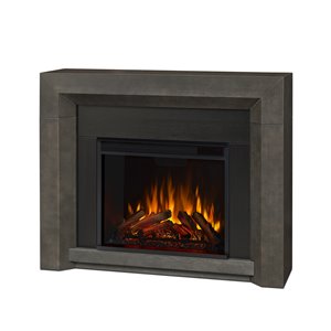 Real Flame Hughes Electric Fireplace - 35" x 42" - 4 700 BTUs - Grey