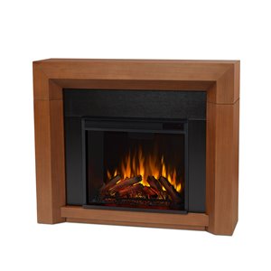 Real Flame Hughes 35-in x 42-in Vintage Black Maple Electric Fireplace