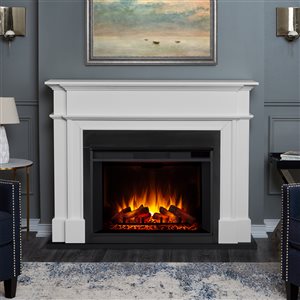 Real Flame Harlan Grand 55-In Infrared Electric Fireplace in White