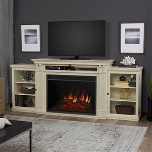 Real Flame Tracey Grand 84-in Electric Fireplace Distressed White Media Console