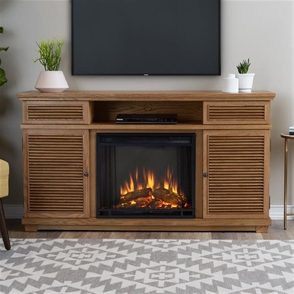 Real Flame Cavallo 32.25in x 58.81in Brown Entertainment Center