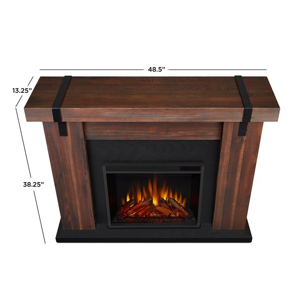 Foyer électrique Aspen par Real Flame 38,19 po x 48,50 po fini bois de grange brun