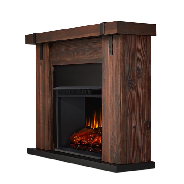 Foyer électrique Aspen par Real Flame 38,19 po x 48,50 po fini bois de grange brun