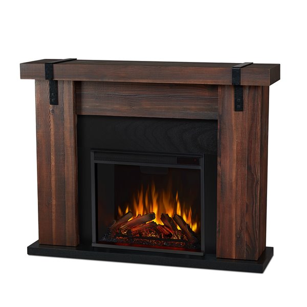 Foyer électrique Aspen par Real Flame 38,19 po x 48,50 po fini bois de grange brun