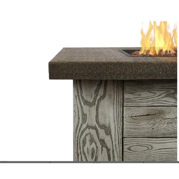 Real Flame Forest Ridge 42" Square Outdoor Propane Fire Table in Weathered Gray