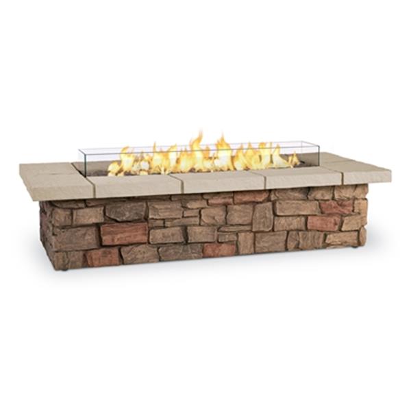 Real Flame Sedona 66" Rectangle Outdoor Propane Fire Table in Buff with