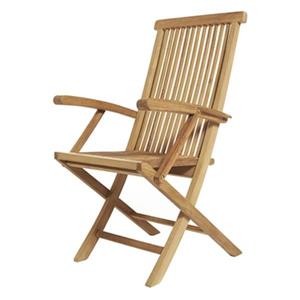 ARB Teak & Specialties Klip Klap 39.50-in x 23-in Outdoor Folding Arm Chair