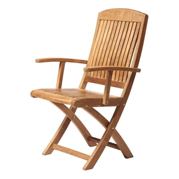 ARB Teak & Specialties Colorado 38-in x 22-in Outdoor Folding Arm Chair